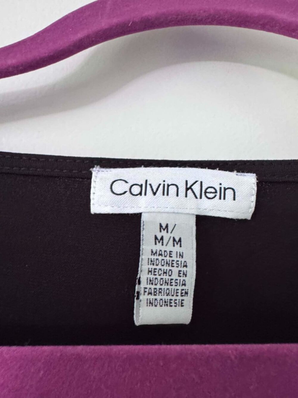Calvin Klein Black Blouse Sheer Bell Sleeves Medium - Picture 5 of 6